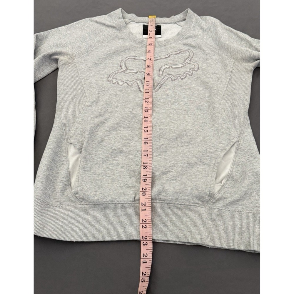 Fox Racing Pullover Sweatshirt Womens Size Medium Gray Front Pocket Long Sleeve - Picture 6 of 11